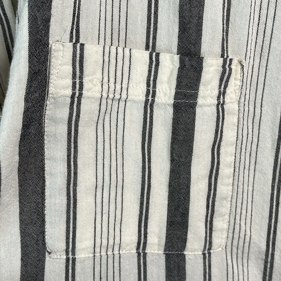 Old Navy Split Envelope-Neck Top Grey Stripe Soft Wash Cuffed Sleeve Size XXL - Picture 4 of 11